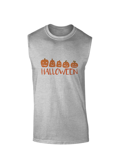 Halloween Pumpkins Muscle Shirt-Muscle Shirts-TooLoud-AshGray-Small-Davson Sales