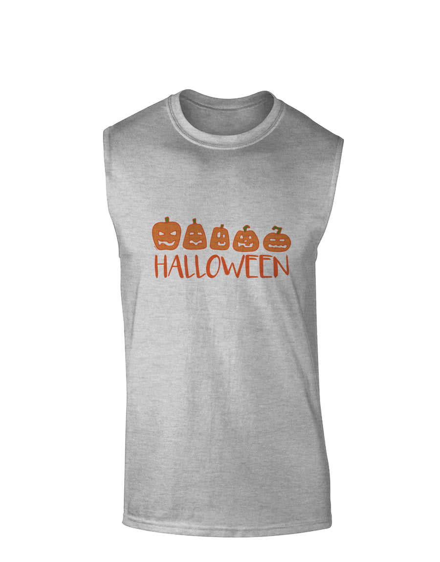 Halloween Pumpkins Muscle Shirt-Muscle Shirts-TooLoud-White-Small-Davson Sales