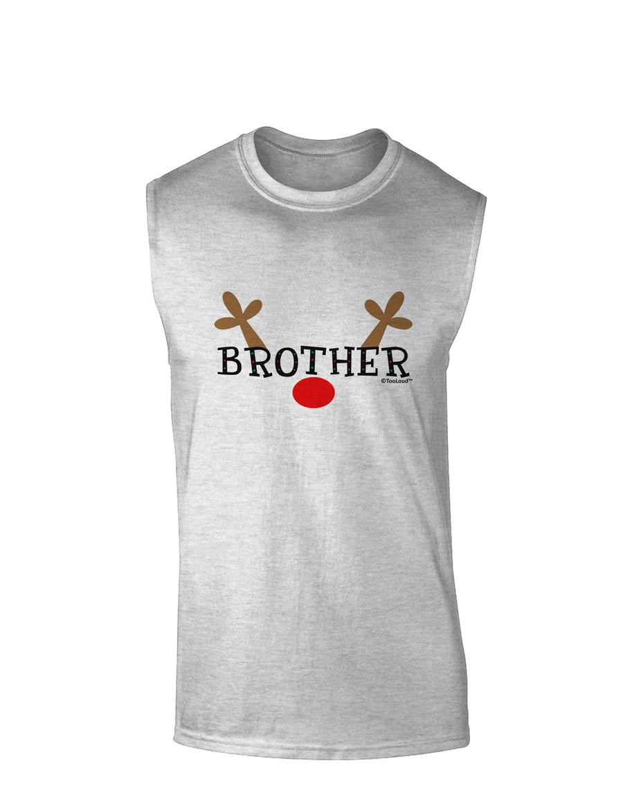 Matching Family Christmas Design - Reindeer - Brother Muscle Shirt by TooLoud-TooLoud-White-Small-Davson Sales