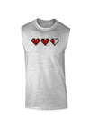 Couples Pixel Heart Life Bar - Left Muscle Shirt by TooLoud-TooLoud-AshGray-Small-Davson Sales