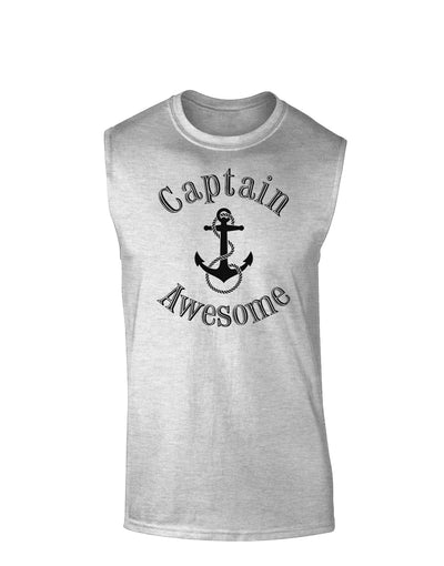 captain Awesome Funny Muscle Shirt-TooLoud-AshGray-Small-Davson Sales