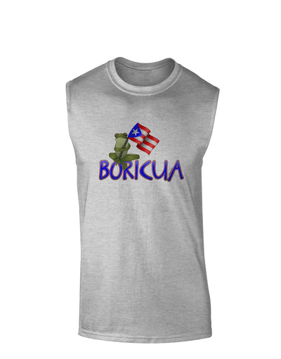Coqui Boricua Muscle Shirt-TooLoud-AshGray-Small-Davson Sales