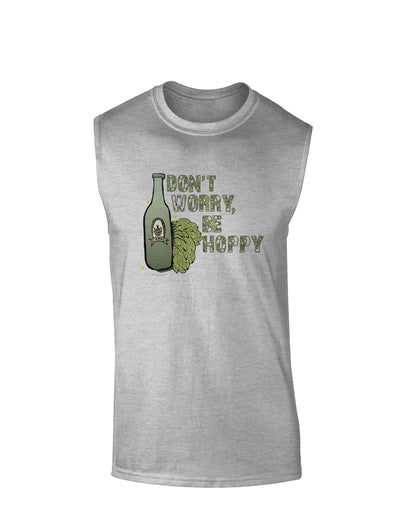 Don't Worry Be Hoppy Muscle Shirt-Muscle Shirts-TooLoud-AshGray-Small-Davson Sales