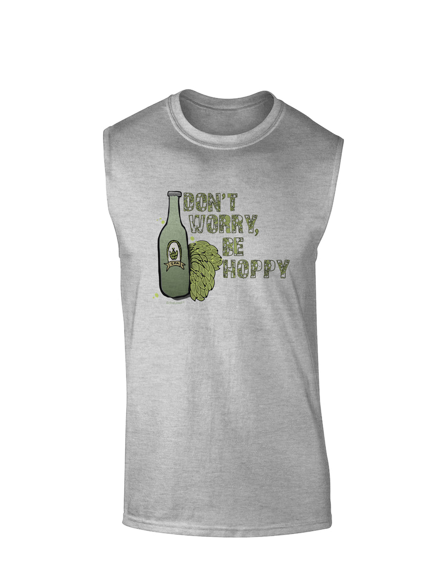 Don't Worry Be Hoppy Muscle Shirt-Muscle Shirts-TooLoud-White-Small-Davson Sales