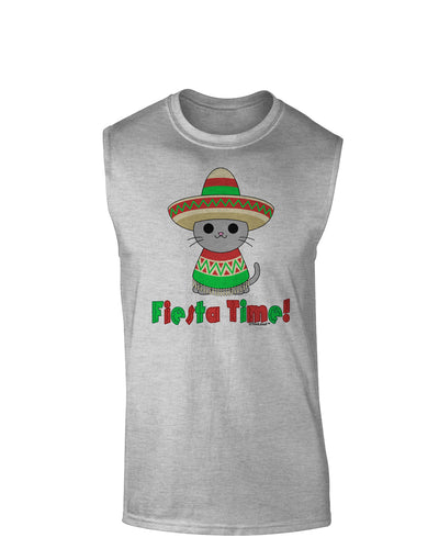 Fiesta Time - Cute Sombrero Cat Muscle Shirt by TooLoud-TooLoud-AshGray-Small-Davson Sales