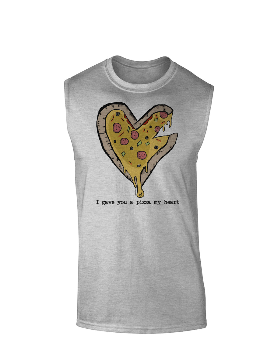 TooLoud I gave you a Pizza my Heart Muscle Shirt-Muscle Shirts-TooLoud-White-Small-Davson Sales