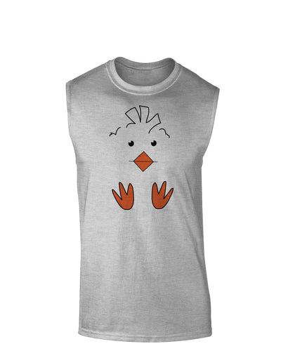Cute Easter Chick Face Muscle Shirt-Muscle Shirts-TooLoud-AshGray-Small-Davson Sales