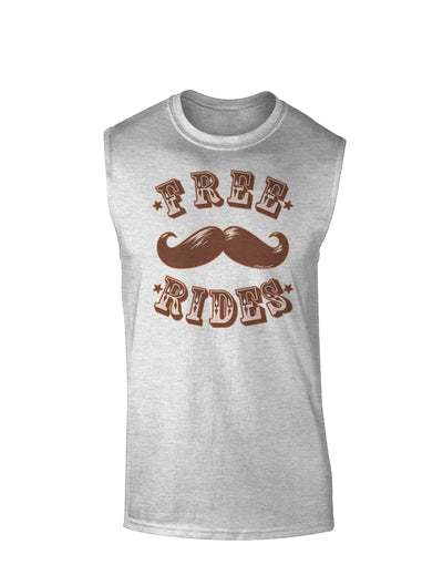 Free Mustache Rides Muscle Shirt-TooLoud-AshGray-Small-Davson Sales