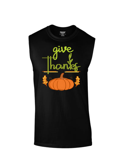 Give Thanks Muscle Shirt-Muscle Shirts-TooLoud-Black-Small-Davson Sales