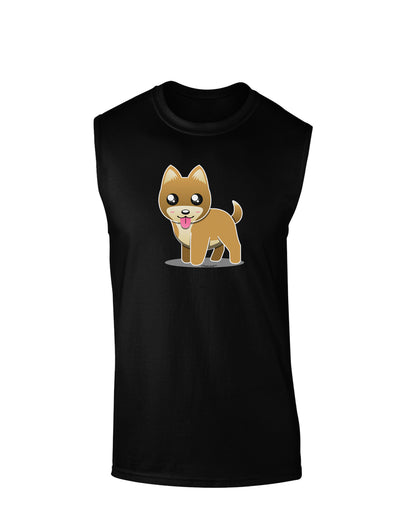 Kawaii Standing Puppy Dark Muscle Shirt