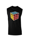 Autism Awareness - Cube Color Dark Muscle Shirt-TooLoud-Black-Small-Davson Sales