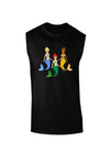 Three Mermaids Dark Muscle Shirt-TooLoud-Black-Small-Davson Sales