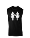 Lesbian Women Holding Hands LGBT Dark Muscle Shirt-TooLoud-Black-Small-Davson Sales