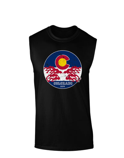 Grunge Colorado Emblem Flag Muscle Shirt-Muscle Shirts-TooLoud-Black-Small-Davson Sales