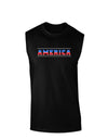 America Stars and Stripes Dark Muscle Shirt-TooLoud-Black-Small-Davson Sales