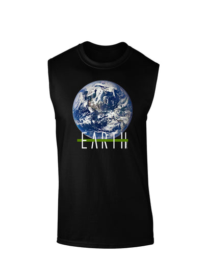 Planet Earth Text Dark Muscle Shirt
