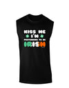 Kiss Me I'm Pretending to Be Irish Dark Muscle Shirt by TooLoud-Mens T-Shirt-TooLoud-Black-Small-Davson Sales