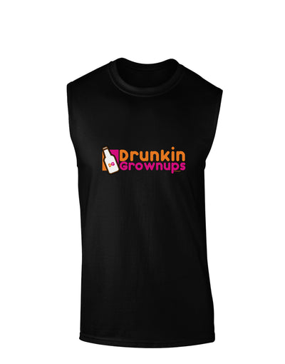 Drunken Grown ups Funny Drinking Dark Muscle Shirt by TooLoud-TooLoud-Black-Small-Davson Sales