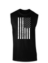Vintage Black and White USA Flag Dark Muscle Shirt-TooLoud-Black-Small-Davson Sales