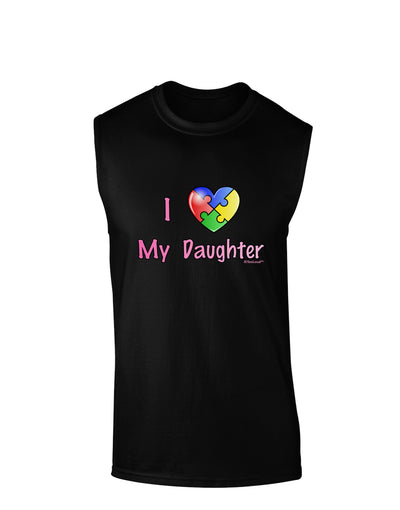 I Heart My Daughter - Autism Awareness Dark Muscle Shirt by TooLoud-TooLoud-Black-Small-Davson Sales