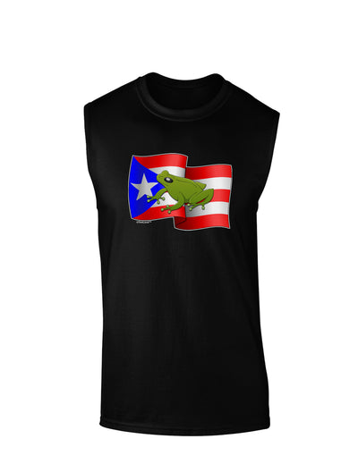 Puerto Rico Coqui Dark Muscle Shirt-TooLoud-Black-Small-Davson Sales