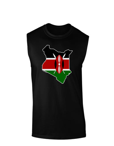 Kenya Flag Silhouette Dark Muscle Shirt-TooLoud-Black-Small-Davson Sales