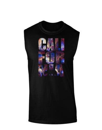 California Republic Design - Space Nebula Print Dark Muscle Shirt by TooLoud-TooLoud-Black-Small-Davson Sales