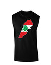 Lebanon Flag Silhouette Dark Muscle Shirt-TooLoud-Black-Small-Davson Sales