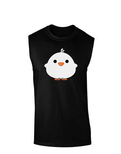 Cute Little Chick - White Dark Muscle Shirt by TooLoud-TooLoud-Black-Small-Davson Sales