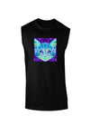Geometric Kitty Inverted Dark Muscle Shirt-TooLoud-Black-Small-Davson Sales
