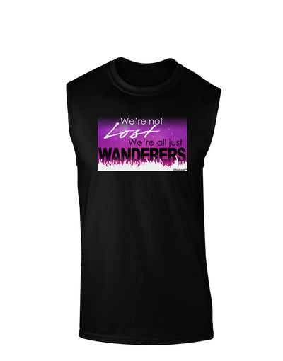 We're All Just Wanderers Dark Muscle Shirt-TooLoud-Black-Small-Davson Sales