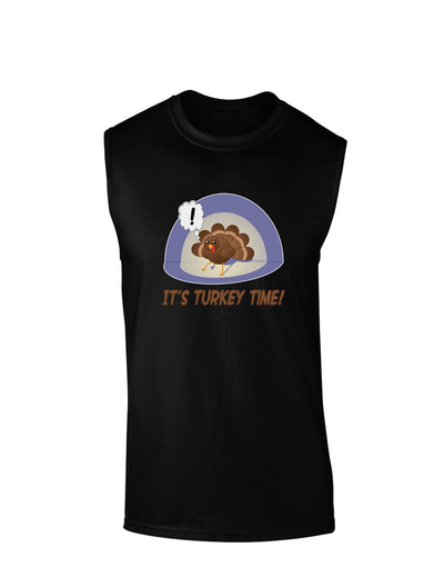 Escaping Turkey - Turkey Time Funny Dark Muscle Shirt