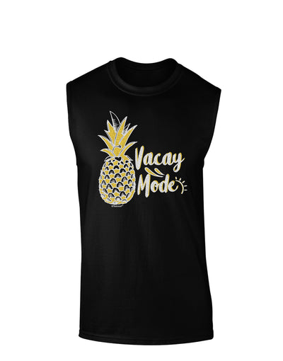 Vacay Mode Pinapple Dark Dark Muscle Shirt-Muscle Shirts-TooLoud-Black-Small-Davson Sales