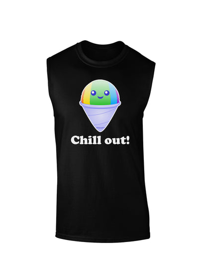 Cute Shaved Ice Chill Out Dark Muscle Shirt-TooLoud-Black-Small-Davson Sales