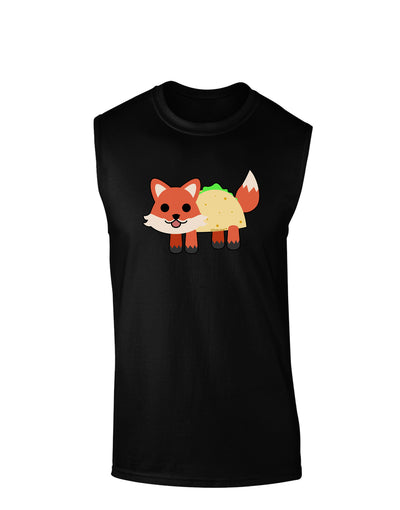 Cute Taco Fox Dark Muscle Shirt-TooLoud-Black-Small-Davson Sales