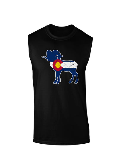 Grunge Colorado Emblem Flag Muscle Shirt-Muscle Shirts-TooLoud-Black-Small-Davson Sales