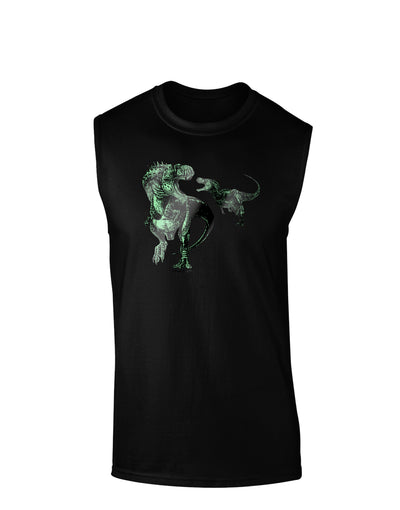 Jurassic Dinosaur Metallic - Silver Dark Muscle Shirt by TooLoud-TooLoud-Black-Small-Davson Sales