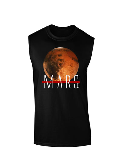 Planet Mars Text Dark Muscle Shirt-TooLoud-Black-Small-Davson Sales