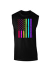 American Pride - Rainbow Flag Dark Muscle Shirt-TooLoud-Black-Small-Davson Sales