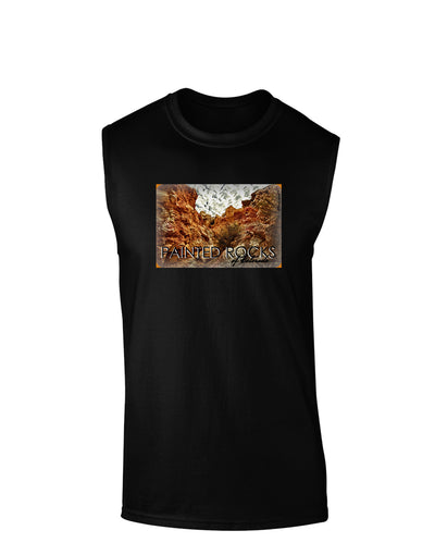 Colorado Painted Rocks Text Dark Muscle Shirt-TooLoud-Black-Small-Davson Sales