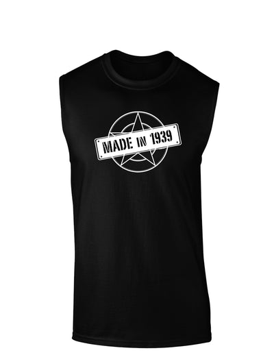 81st Birthday Made in 1939 Dark Muscle Shirt-Muscle Shirts-TooLoud-Black-Small-Davson Sales