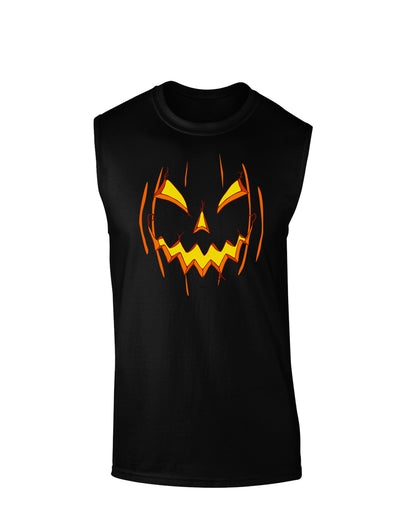 Halloween Scary Evil Jack O Lantern Pumpkin Dark Muscle Shirt-TooLoud-Black-Small-Davson Sales