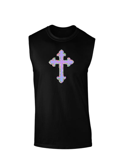 Easter Color Cross Dark Muscle Shirt
