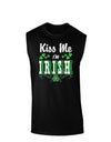 Kiss Me I'm Irish St Patricks Day Dark Muscle Shirt-TooLoud-Black-Small-Davson Sales