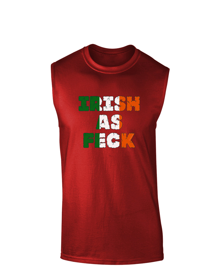 Irish As Feck Funny Dark Muscle Shirt  by TooLoud