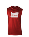 Oregon - United States Shape Dark Muscle Shirt by TooLoud-TooLoud-Red-Small-Davson Sales