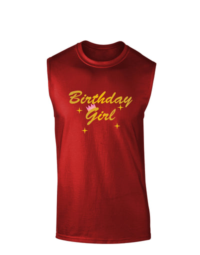 Birthday Girl Text Dark Muscle Shirt by TooLoud-TooLoud-Red-Small-Davson Sales