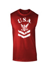 USA Military Navy Stencil Logo Dark Muscle Shirt