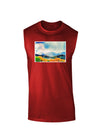 Colorado Mountain Scene Dark Muscle Shirt-TooLoud-Red-Small-Davson Sales