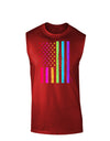 American Pride - Rainbow Flag Dark Muscle Shirt-TooLoud-Red-Small-Davson Sales